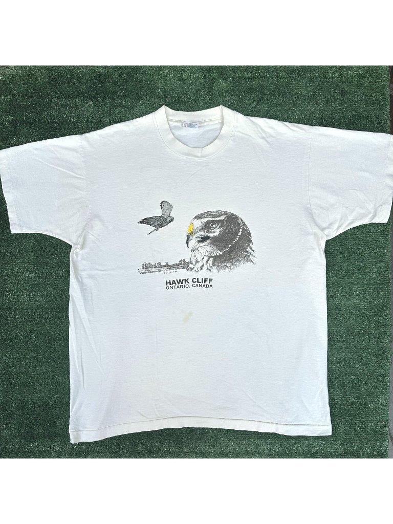 Vintage 90s Ontario Canada Hawk Cliff T-Shirt White Xl Single Stitch Nature